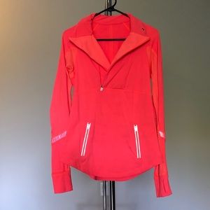 Neon Coral Lululemon Running Pullover